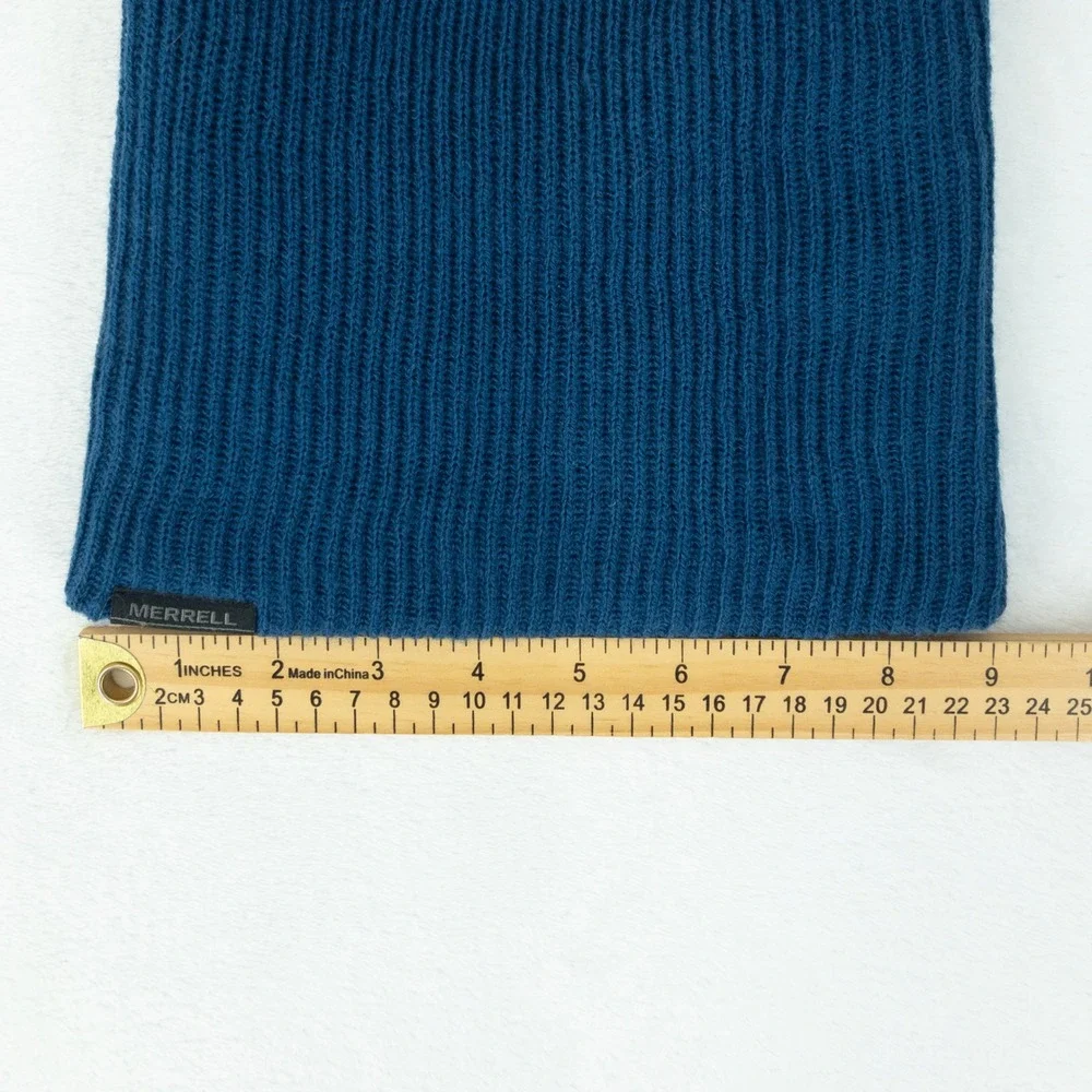 Merrell Campee Beanie Womens OS Nautical Blue Reversible Ribbed Knit Hat‎